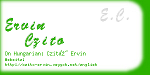ervin czito business card